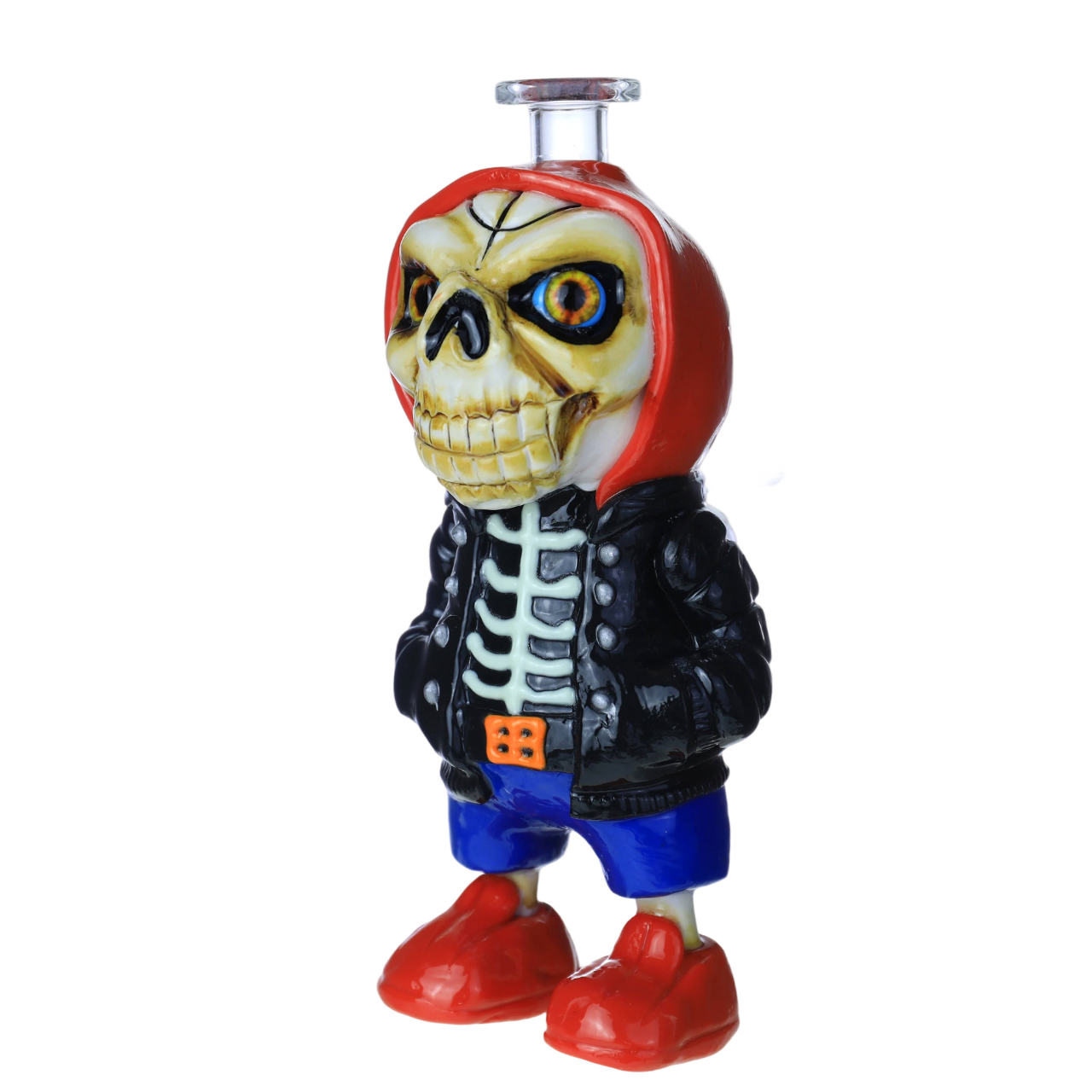 PREMIUM 7" WATERPIPE SKELETON THEME DESIGN GLOW IN THE DARK (WP-623)